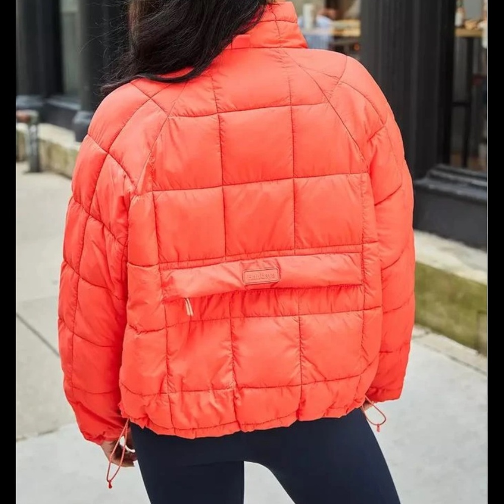 NWT HALFDAYS NELLI lE packable Quilted Orange Jacket - Medium - Picture 5 of 16